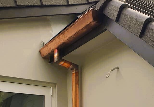 copper guttering on Hamilton home