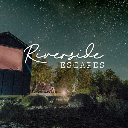 Riverside Escapes | Glamping off grid accommodation.  Far North graphic design, brand design, web design