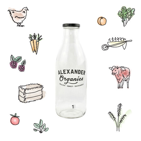 Alexander Organics website and illustration