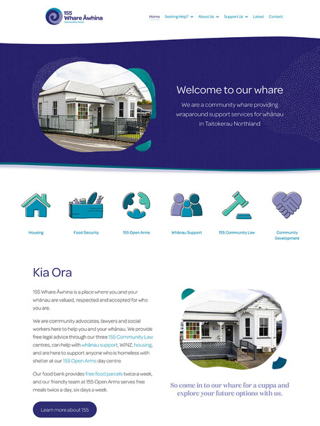 155 Whare Awhina Website and Brand Enhancement and Social Media Design | Rocketspark Gold Partner Magic Fingers Graphics