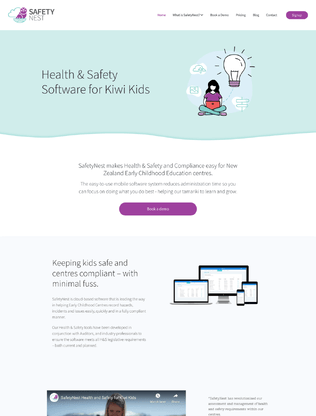 SafetyNest Childcare Health and Safety HR software | Website designed by Magic Fingers Graphics