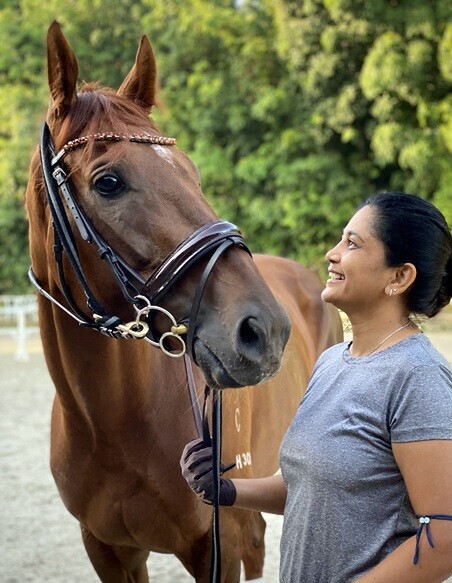 I'm Yours: A regal shot of I'm Incredible as Priya Selvam proudly looks on.