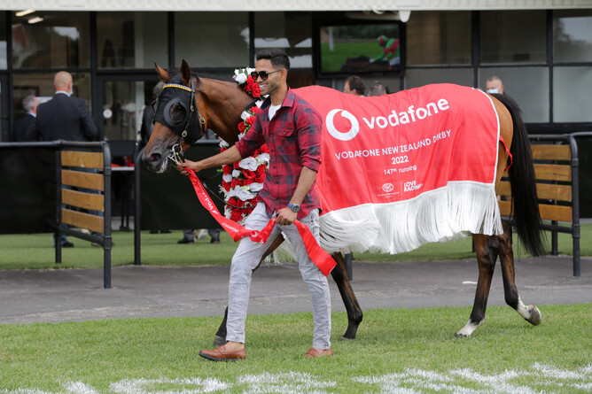Gr.1 New Zealand Derby winner Asterix. - Photo: Trish Dunell