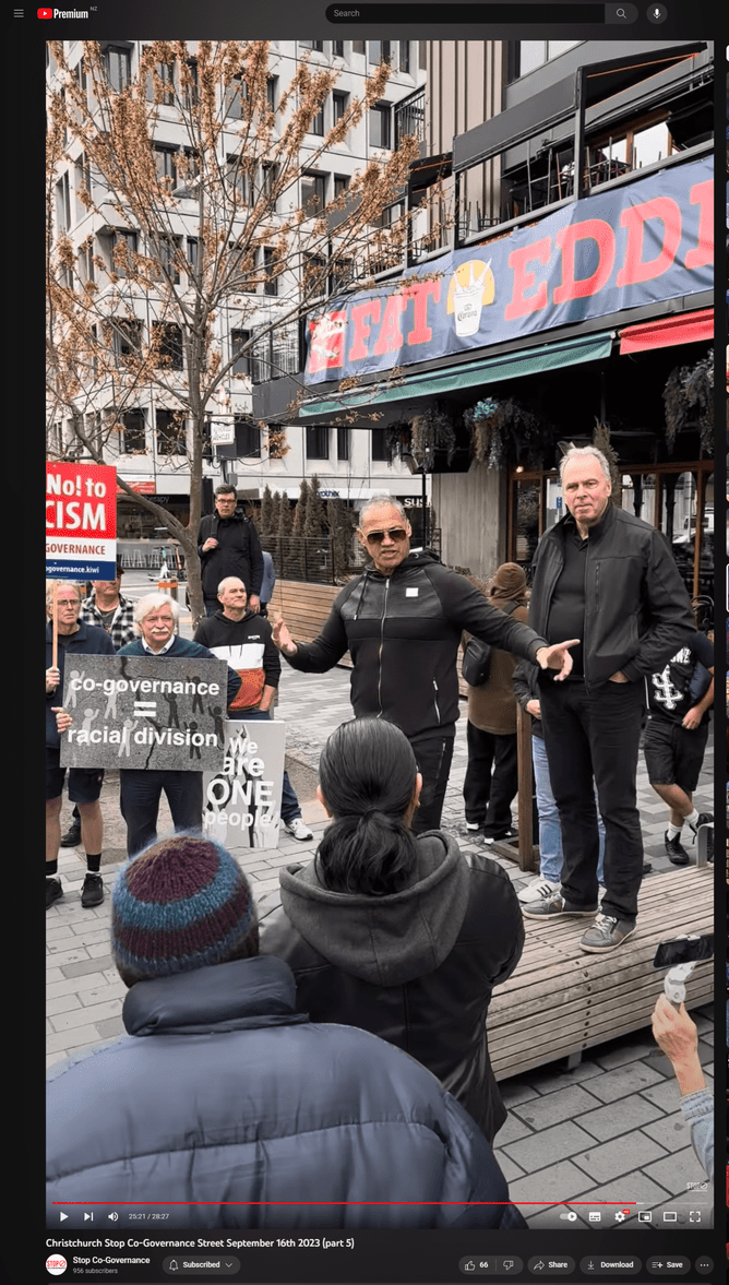 Derek Taite at the Stop Co Governance Protest