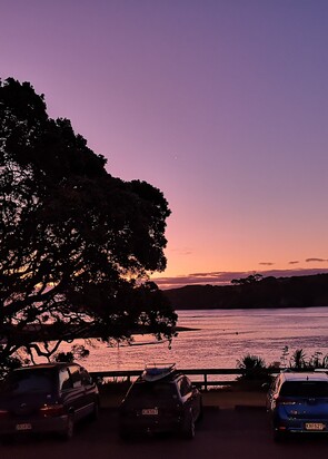 Beautiful view of the sunset from our deck