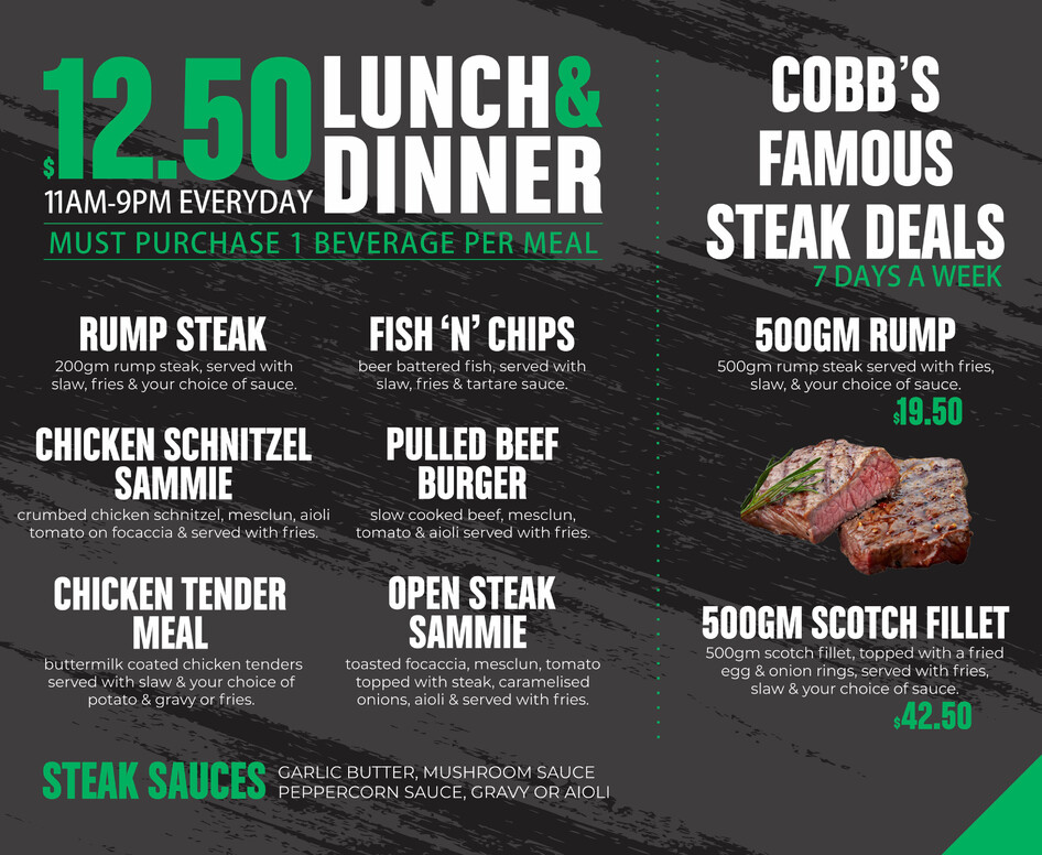 The Cobb Menu Palmerston North