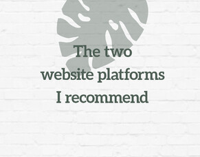 The two website platforms I recommend