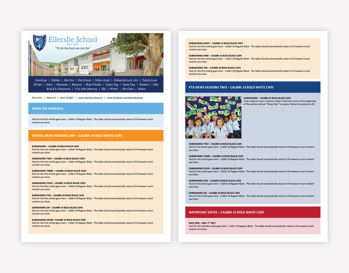 Greenhouse Creative Portfolio Ellerslie School site Design