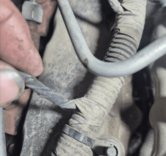 Diesel injector line causing wiring damage in Holden Colorado sensor circuit