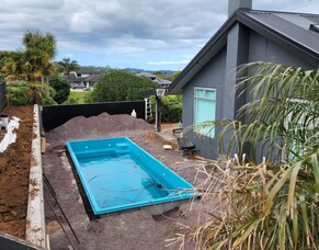 Pool Install in Tight Space!