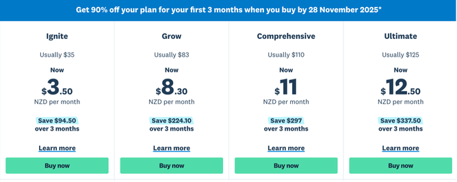 Xero Pricing Plans