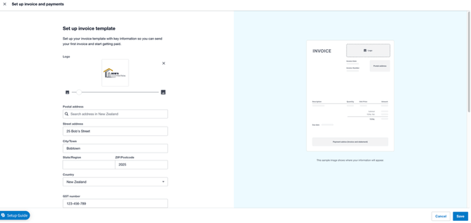Customise invoice in Xero 
