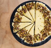 Our Carrot cake is topped with a lemon zest cream cheese icing.