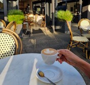 Sitting and enjoying the sunshine, drinking an Eighthirty coffee. How life should be.