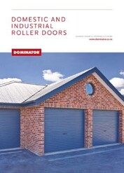 Photo of the front page of dominator roller garage doors brochure