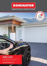 Photo of the front page of Dominator garages auto lock brochure