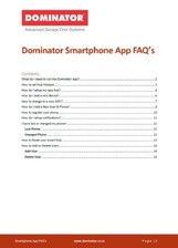 Photo of the front page of Dominator Garages smart phone app frequently asked questions booklet