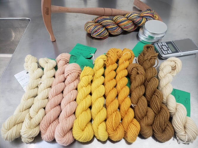 Naturally dyed yarn in the front!