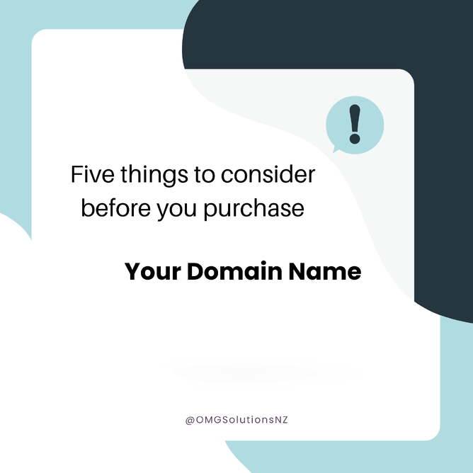 OMG Solutions - 5 things to consider before purchasing your domain name