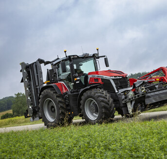 Massey Ferguson 9S with Triple Mowers