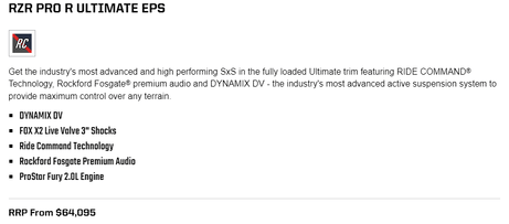 RZR Pro R Ultimate EPS Features 