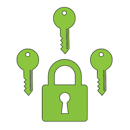 Icon depicting 3 keys and a lock