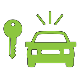 key icon next to a car icon in green