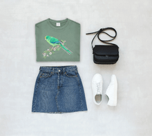 ‘Malherbe’s Parakeet’ ladies 100% cotton sweatshirt, doodlewear.