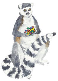 'I Like to Rubik, Rubik' original watercolour painting