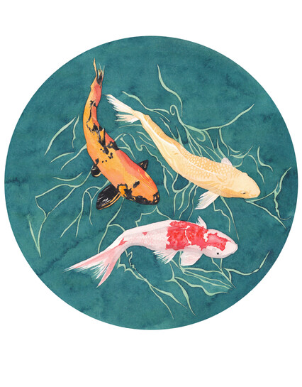 'Koi Pond' original watercolour painting