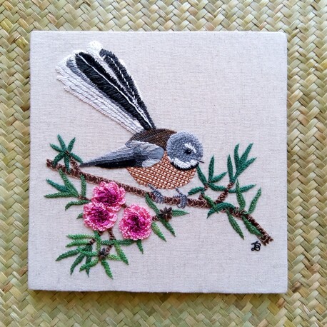 Pied fantail (Rhipidura fuliginosa)