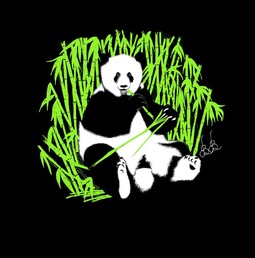 'Ebony and Ivory Giant Panda' original digital painting