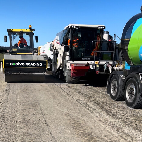 Evolve Roading working on a road