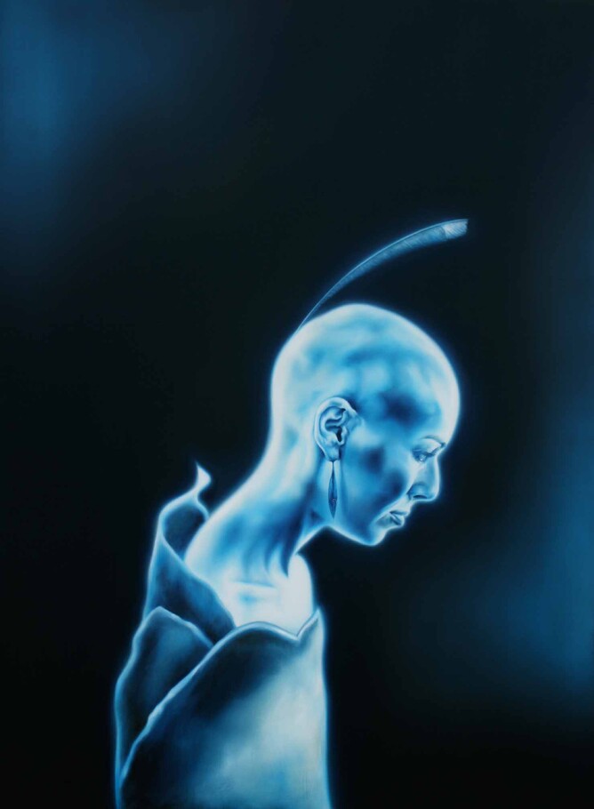 "Effulgent Self" by Sofia Minson. Oil painting on canvas, 1270 x 1010mm, 2009.