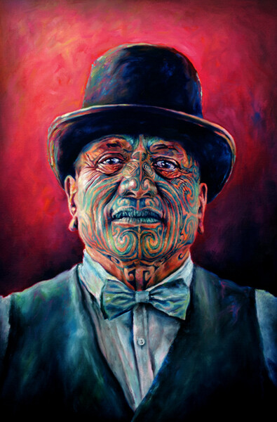 "Tame Iti" painting by Sofia Minson