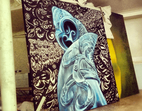 Moving my art studio! Not an easy job shifting these huge paintings