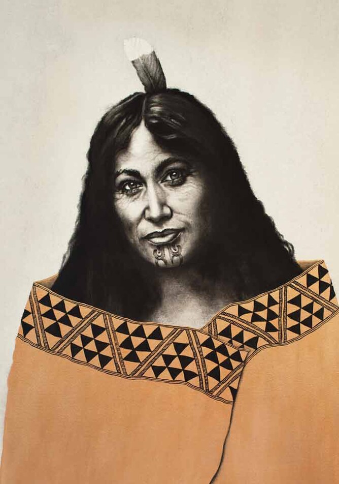 Close-up of Hine-nui-te-pō