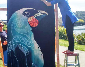 Live Painting collaboration at Nelson Arts Festival with 5 artists