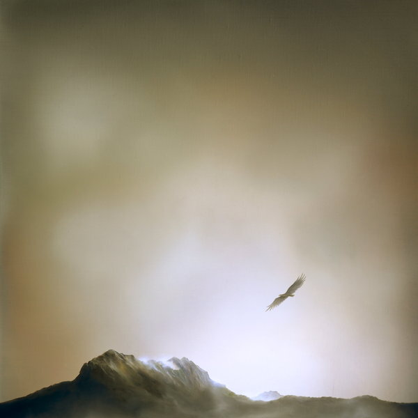 One of Sofia Minson's original paintings to be exhibited: "Hikurangi" 450 x 450mm, oil on canvas