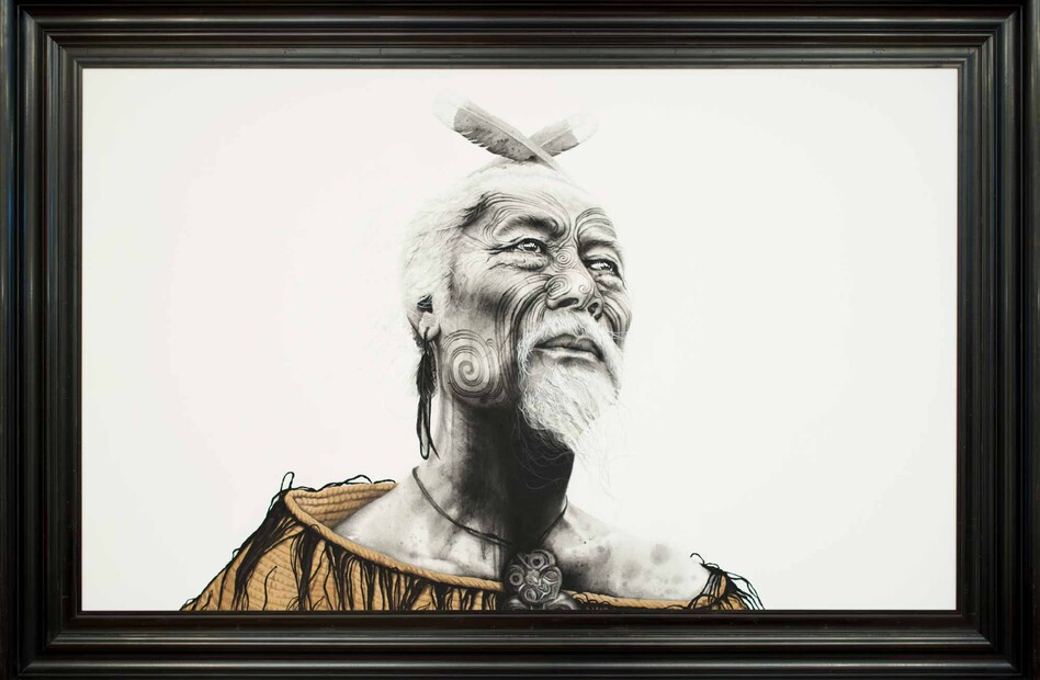 "Ranginui" 1350 x 1975mm. Flashe (ink-like vinyl paint) on canvas.