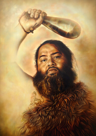 "Travis Rapana" by Sofia Minson. 2 x 3 metres. Oil on canvas. Original Sold.