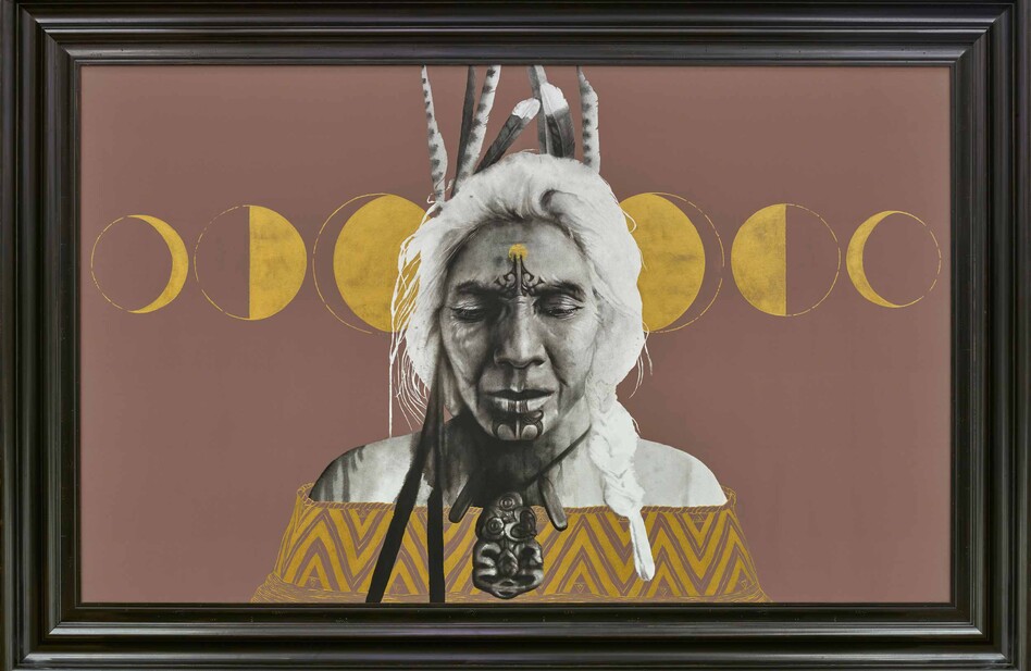 "Heavenly Bodies" 1280 x 1900mm. Flashe (vinyl paint) and acrylic on canvas - Sold