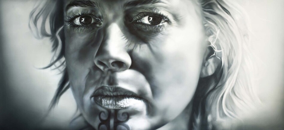 "The Other Sister" by Sofia Minson. 850 x 1800mm. Oil on canvas. Original Sold.