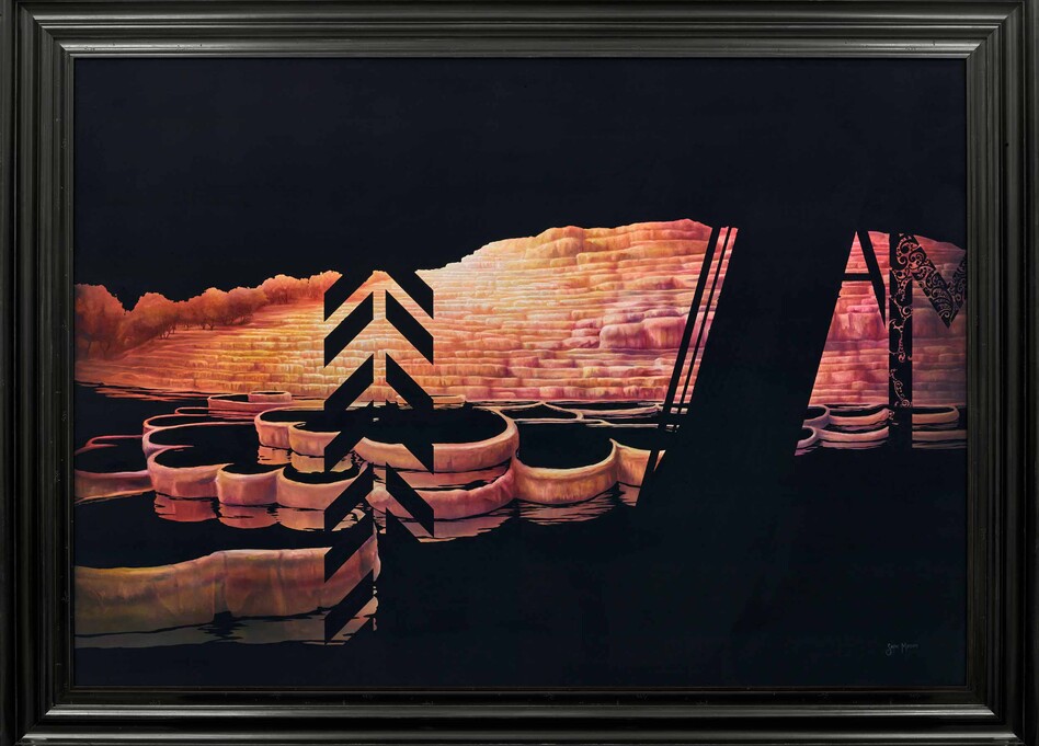 "Terraces of Myth" 1550 x 2080mm. Oil and flashe (vinyl paint) on canvas.