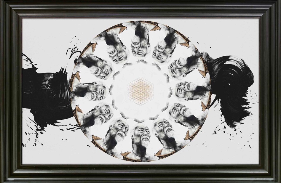 "Twelve Heavens" 1230 x 1820mm. Digital design & painted flashe on canvas.