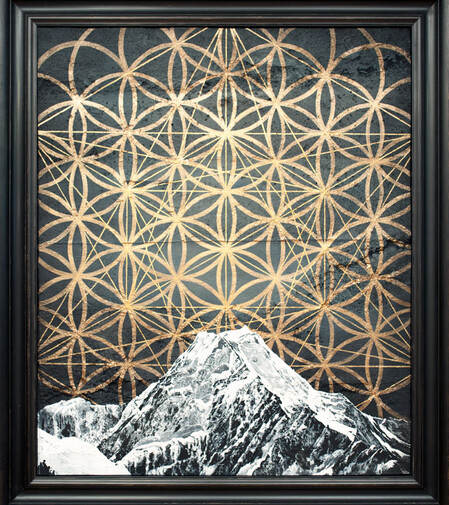 "Aoraki Raama" 1556 x 1336mm. Flashe on moulded fibreglass board.