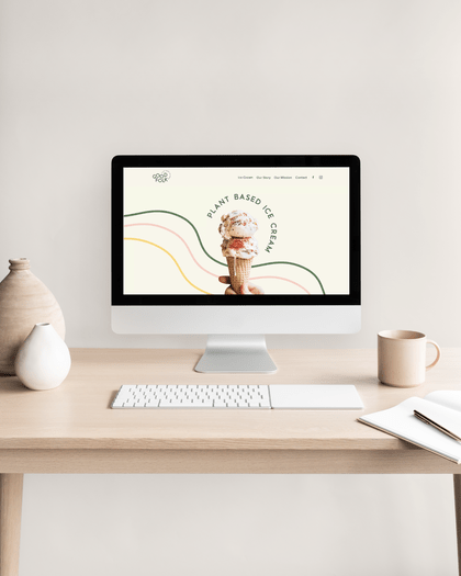 Plant based ice cream illustrated graphic design