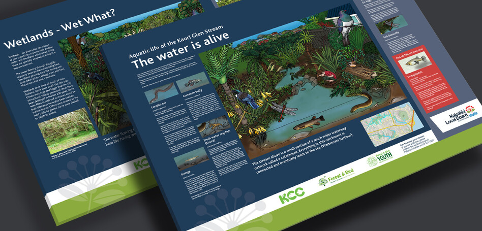 AUCKLAND CITY COUNCIL - STREAM PLAQUE DESIGN & ILLUSTRATION
