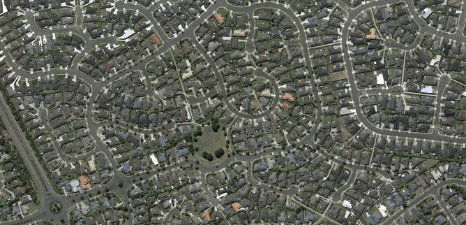 Modern subdivision: larger houses on smaller sections