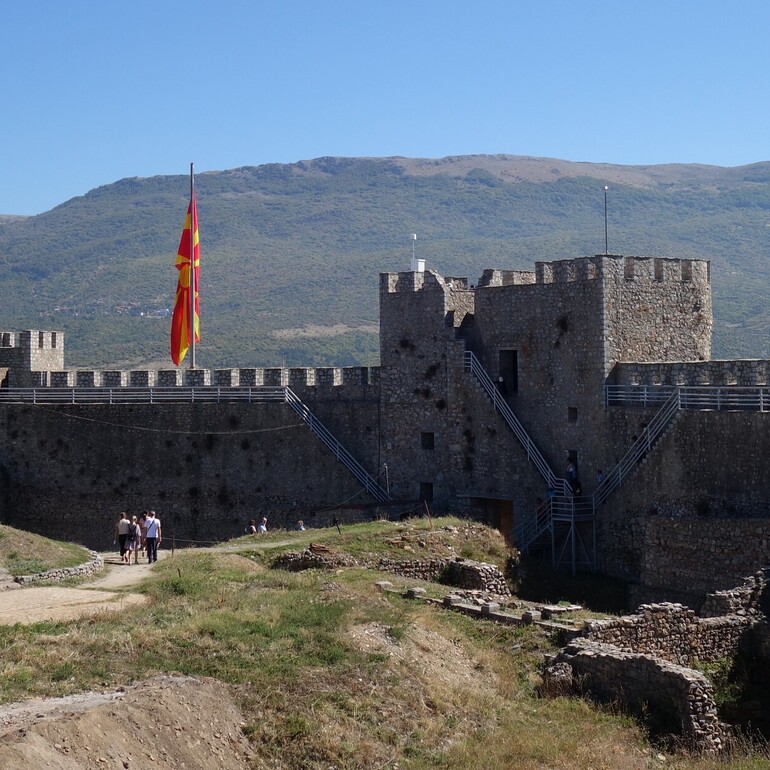 Inside the walls of Tsar Samuel's Fortress. Taken from ramparts.